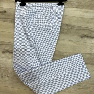 Peserico White and Blue Patterned Trousers